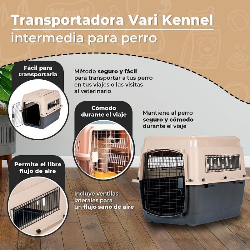 Petmate Ultra Vari utazó kennel, 62x81x57cm - fekete/krém (21552)