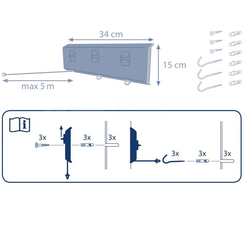 Leifheit Rollfix 150 Triple Longline fali ruhaszrító, 3x5m (83107)