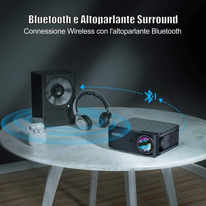 Wimius K1 4K 5G WiFi projektor, bluetooth, távirányítóval, 4D trapézkorrekcióval - fekete Wimius K1 4K 5G WiFi projektor, bluetooth, távirányítóval, 4D trapézkorrekcióval - fekete