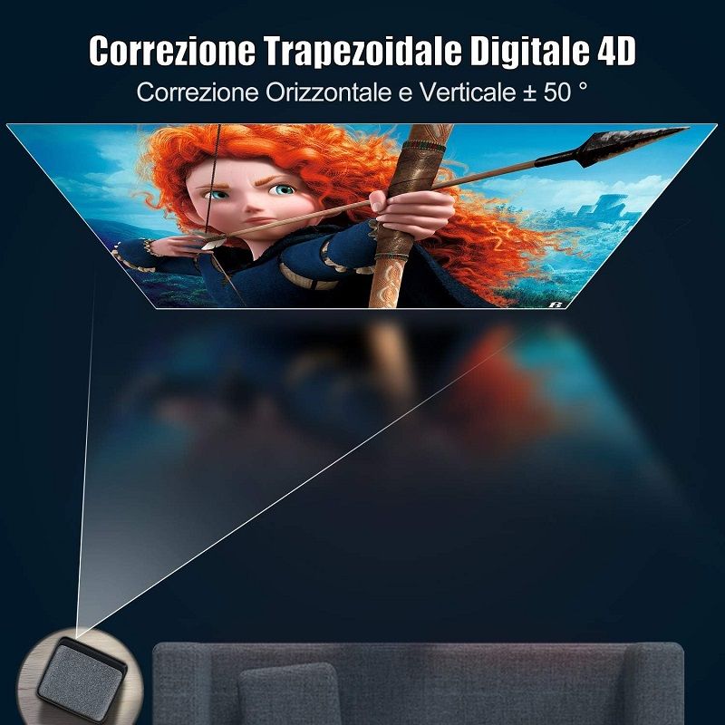 Wimius K1 4K 5G WiFi projektor, bluetooth, távirányítóval, 4D trapézkorrekcióval - fekete Wimius K1 4K 5G WiFi projektor, bluetooth, távirányítóval, 4D trapézkorrekcióval - fekete