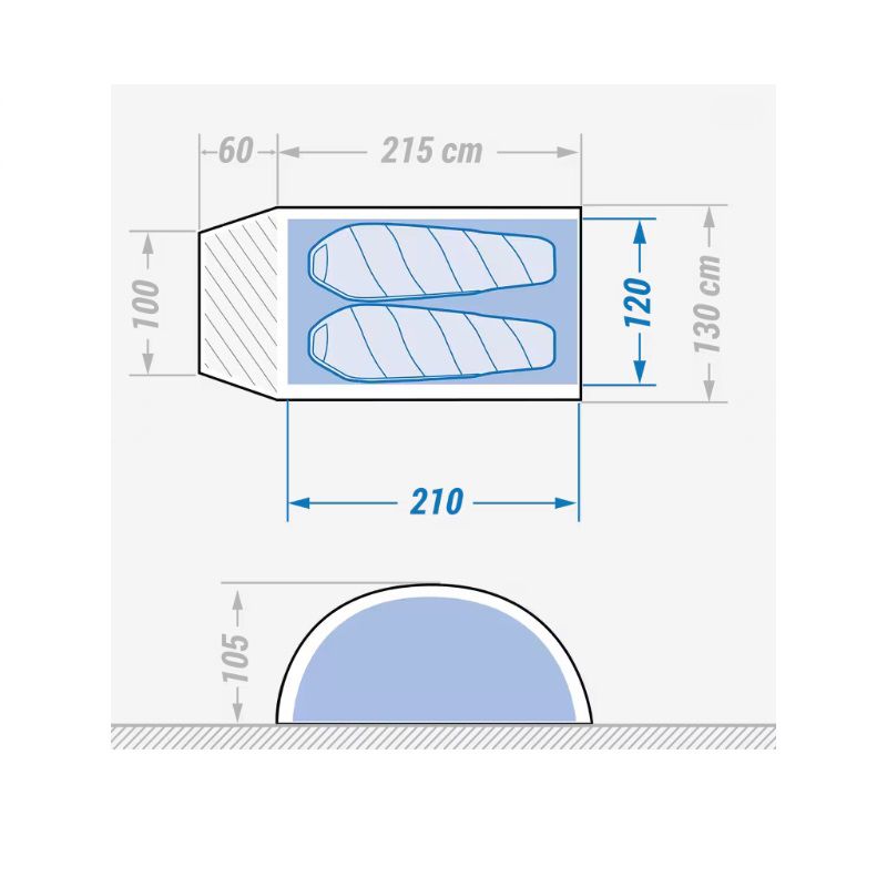 FORCLAZ Tropic 900 kétszemélyes szúnyogháló sátor, 275x130x105cm - fekete/zöld (8581243)