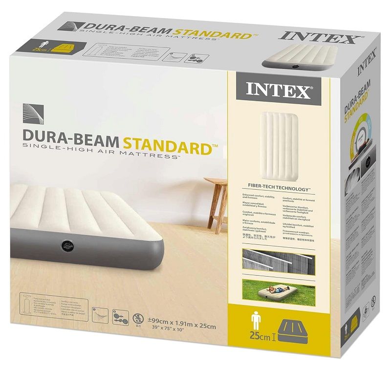 Intex Deluxe Full Dura-Beam felfújható ágy, 137x191x25cm - szürke (64102)