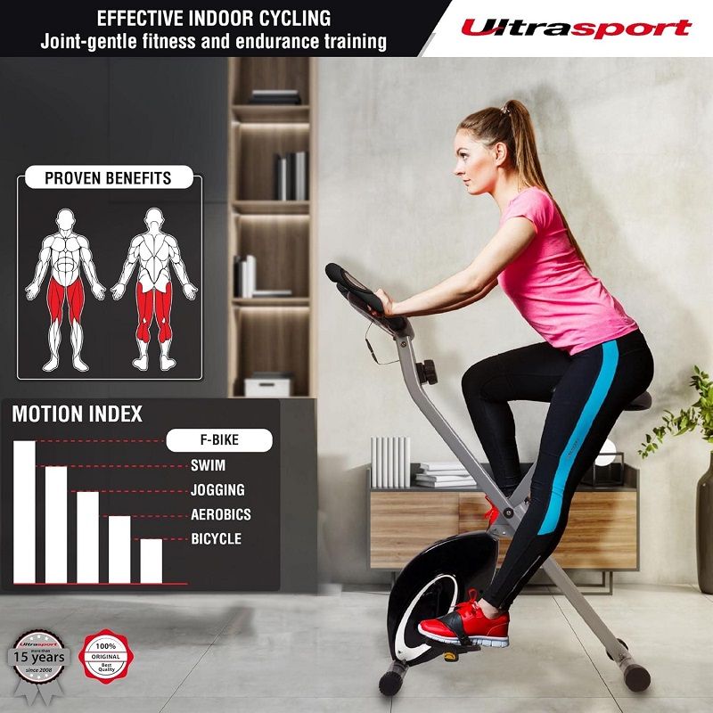 Ultrasport F-Bike összecsukható szobakerékpár - fekete/ezüst (331100000022)