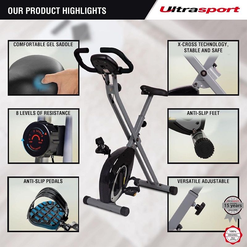 Ultrasport F-Bike összecsukható szobakerékpár - fekete/ezüst (331100000022)