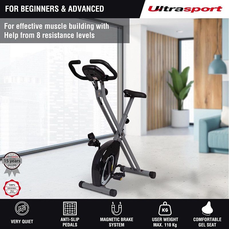 Ultrasport F-Bike összecsukható szobakerékpár - fekete/ezüst (331100000022)