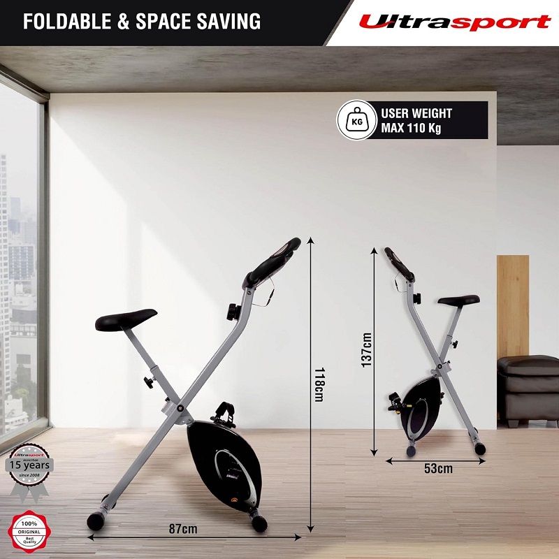 Ultrasport F-Bike összecsukható szobakerékpár - fekete/ezüst (331100000022)