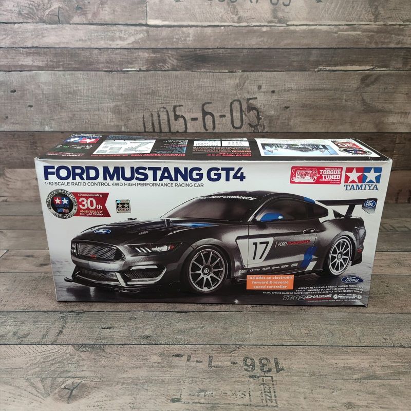 Tamiya 1:10 RC Ford Mustang GT4 TT-02 építőkészlet (akku és távirányító nélkül)