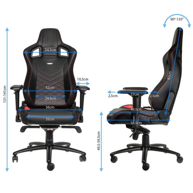 Noblechairs EPIC ergonomikus gamer szék - fekete/piros (NBL-PU-RED-002)