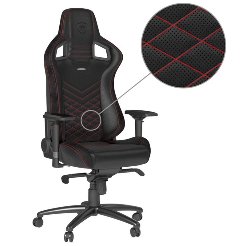 Noblechairs EPIC ergonomikus gamer szék - fekete/piros (NBL-PU-RED-002)