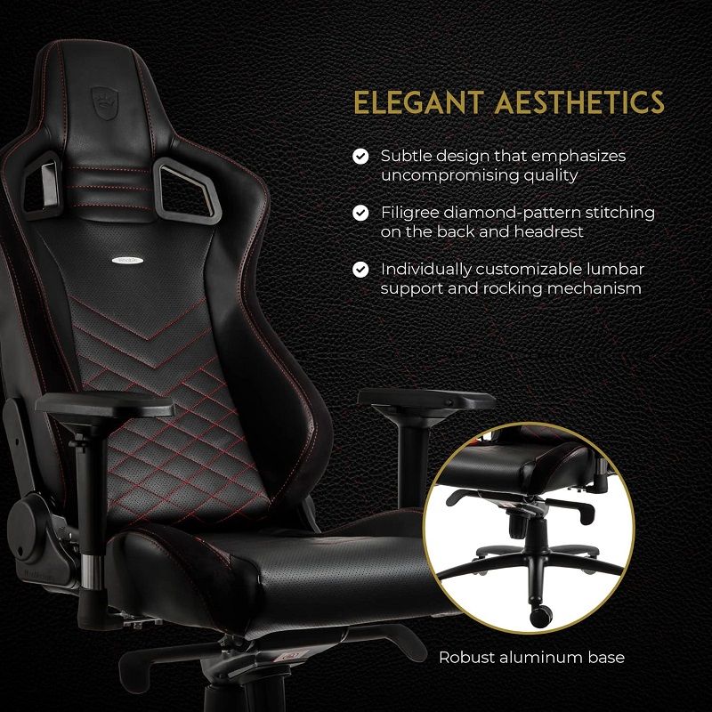 Noblechairs EPIC ergonomikus gamer szék - fekete/piros (NBL-PU-RED-002)