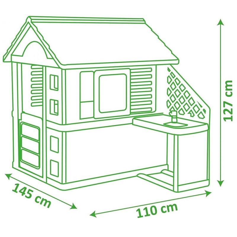 Smoby Pretty játszóház konyhácskával, 17 kiegészítővel, 127x145x110cm (810722)