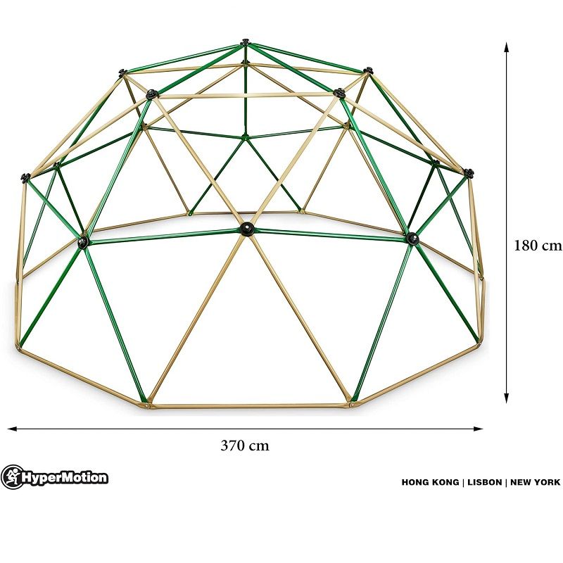 HyperMotion XXXL dóm mászóka gyerekeknek, 370x180cm - sárga/zöld