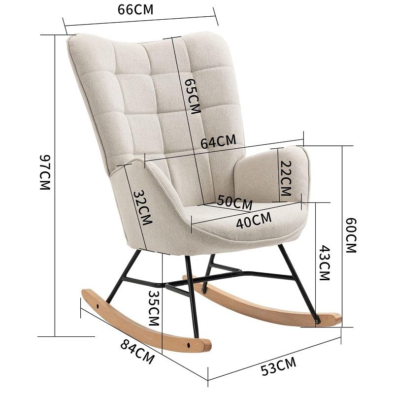 Furnish 6843 hintaszék, fa alappal, fém vázzal, 66x84x97 - bézs (R23HC-MK)