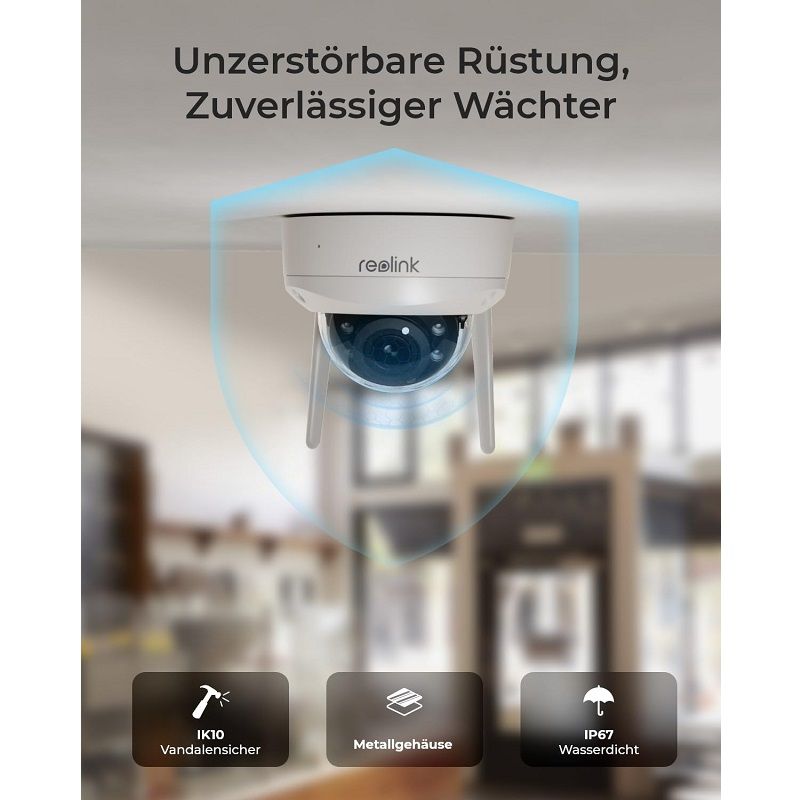 Reolink W437 Dóm IP biztonsági kamera, wifi, 4K, 8MP, 2.4/5GHz - fehér (RLC-843WA)