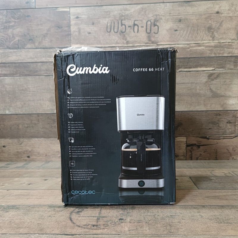 Cecotec Cumbia Coffee 66 Heat filteres kávéfőző, 1.5lit, 950W - rozsdamentes acél/fekete (01554) Cecotec Cumbia Coffee 66 Heat filteres kávéfőző, 1.5lit, 950W - rozsdamentes acél/fekete (01554)