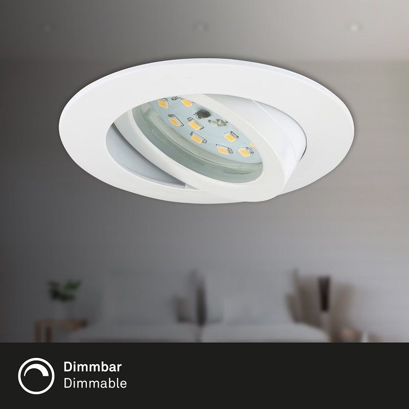 Briloner beépíthető, dimmelhető led lámpa, 5,5W, 470lum, 3000K, IP23, 8,2cm, 3 darabos készlet - fehér (7232036) Briloner beépíthető, dimmelhető led lámpa, 5,5W, 470lum, 3000K, IP23, 8,2cm, 3 darabos készlet - fehér (7232036)