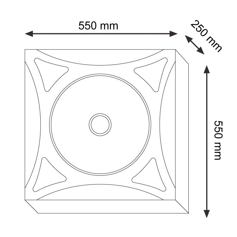 Ledme mennyezeti ventilátor, világítással, távirányítóval, 68W, 55x55cm, 1172lm, 6000K - fehér (LM8087)