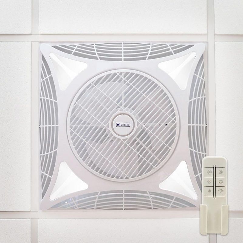 Ledme mennyezeti ventilátor, világítással, távirányítóval, 68W, 55x55cm, 1172lm, 6000K - fehér (LM8087)