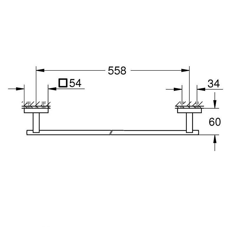 Grohe QuickFix Start Cube fali fürdőlepedő tartó, 60cm - acél (41089DC0)