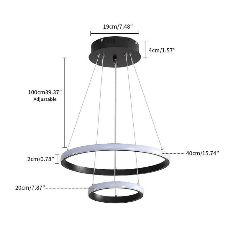 Modern led függő lámpa, 35W, 40cm, 20cm, 220V, 6500K (30868401)