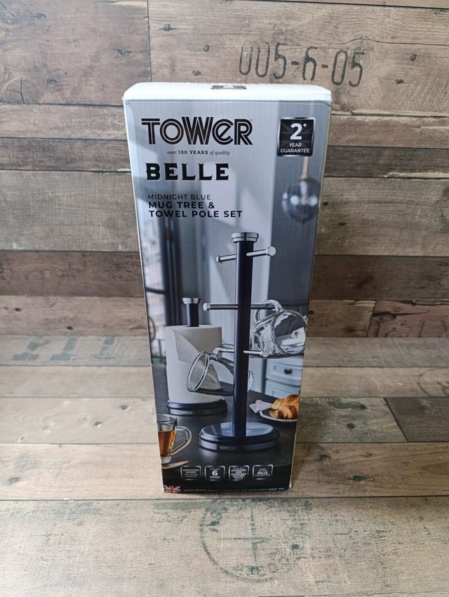 Tower Belle bögreállvány és kéztörlőállvány - éjkék (T826172MNB) Tower Belle bögreállvány és kéztörlőállvány - éjkék (T826172MNB)