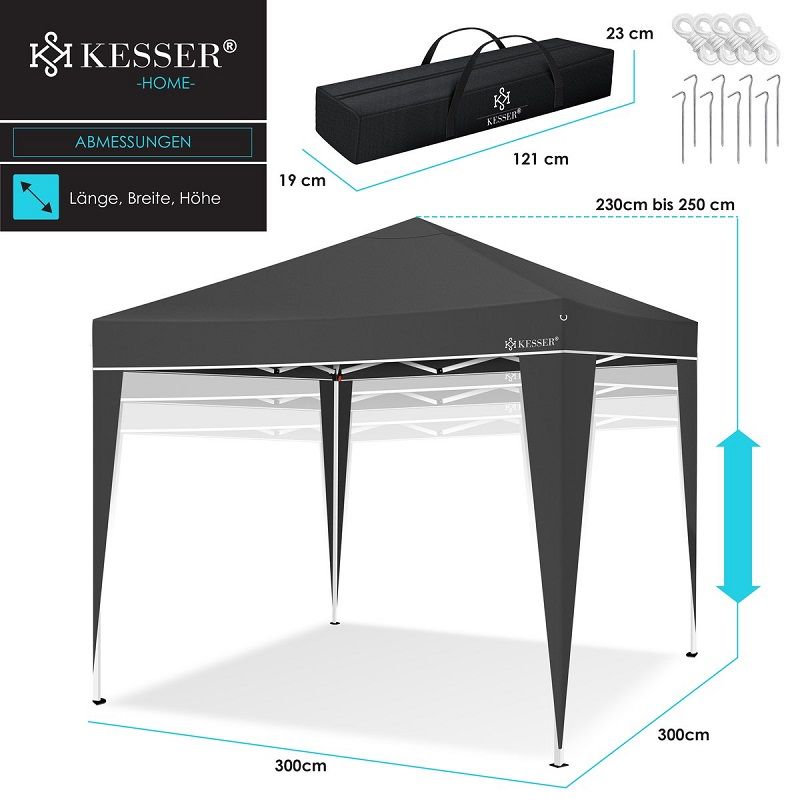 Kesser Capri pop-up pavilon, 3x3m, hordtáskában - antracit