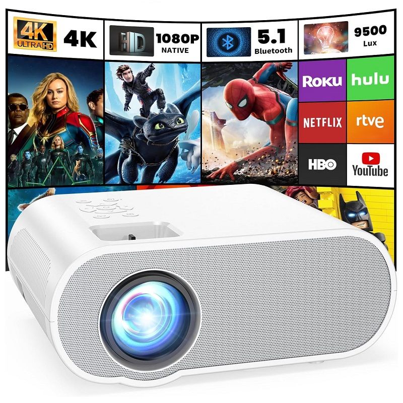 Hompow C10 hordozható FullHD projektor távirányítóval, bluetooth - fehér Hompow C10 hordozható FullHD projektor távirányítóval, bluetooth - fehér