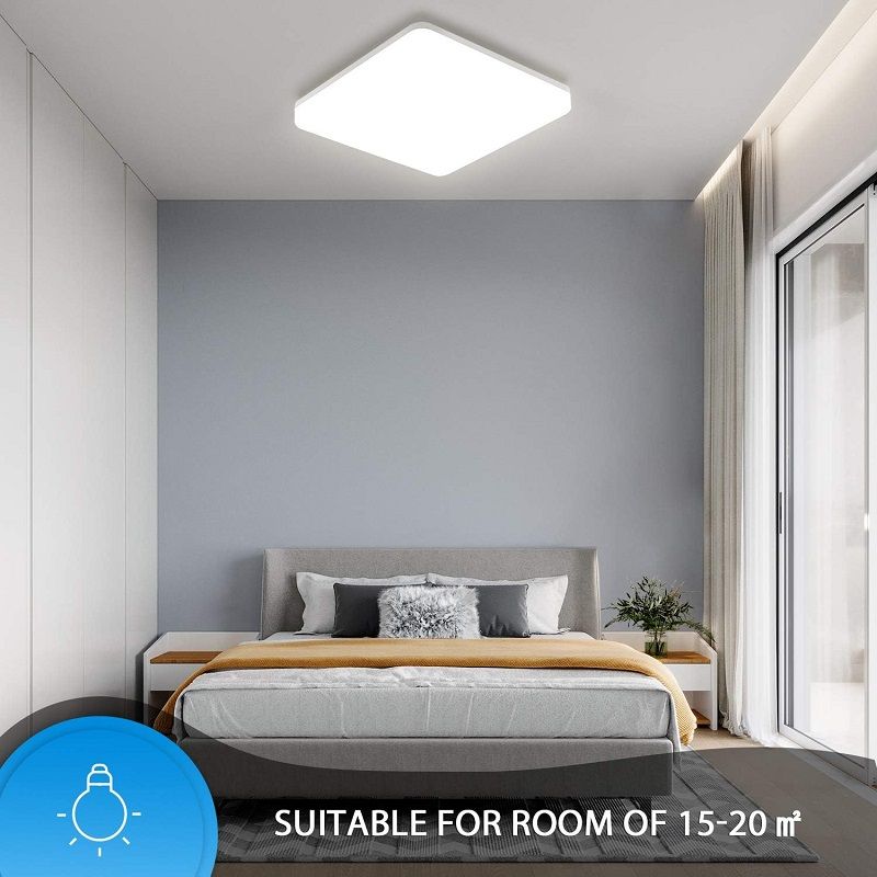 Oeegoo mennyezeti led lámpa, 18W, 2700K, 1800lum, IP44, 28x28x4.8cm - fehér Oeegoo mennyezeti led lámpa, 18W, 2700K, 1800lum, IP44, 28x28x4.8cm - fehér