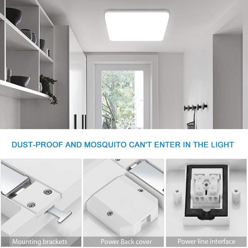 Oeegoo mennyezeti led lámpa, 18W, 2700K, 1800lum, IP44, 28x28x4.8cm - fehér Oeegoo mennyezeti led lámpa, 18W, 2700K, 1800lum, IP44, 28x28x4.8cm - fehér