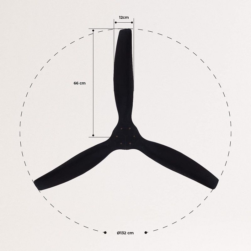 Create mennyezeti ventilátor, távirányítóval, 40W, 132cm - fekete (144959-312770)