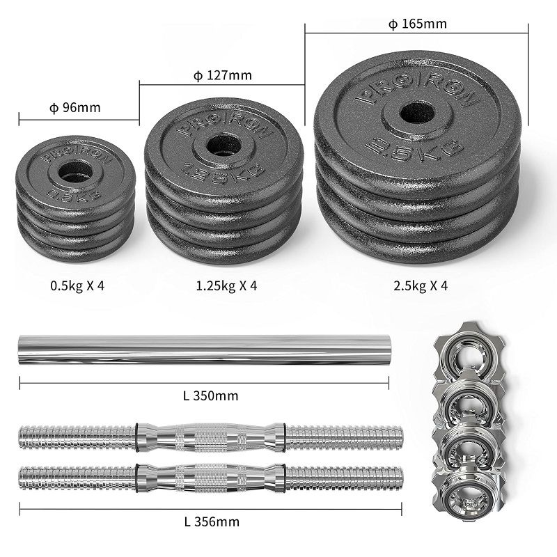 Proiron 2az1-ben súlyzószett, 20kg (PRKCAS20K)