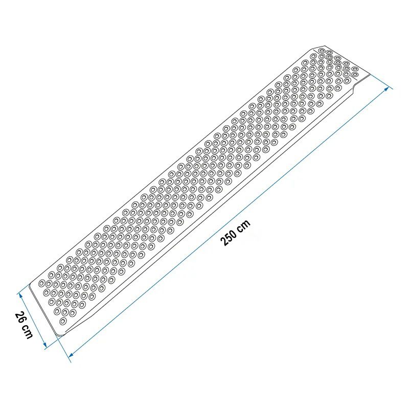 Verzion 91004 rakodási rámpa pár, 2500x260mm, 1000kg - ezüst