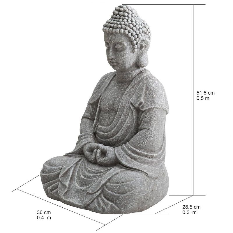 Sunjoy kerti nagy Buddha szobor, 51,5x36x28cm - szürke (D101012900)