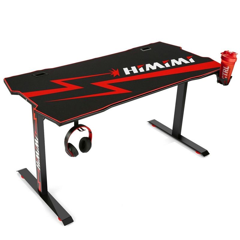 Himimi alumínium gamer asztal, kiegészítőkkel, 152x76x71cm - fekete (AMG005110)