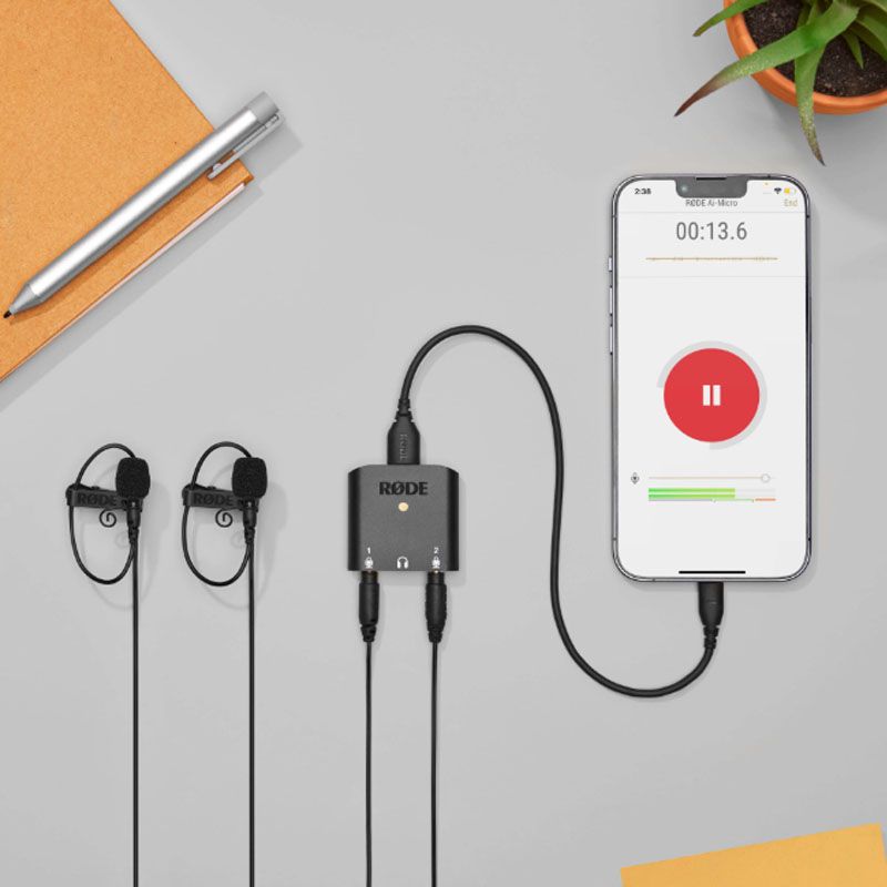 RØDE SC6-L kettős mikrofon és fejhallgató adapter IOS készülékekhez Lightning csatlakozóval