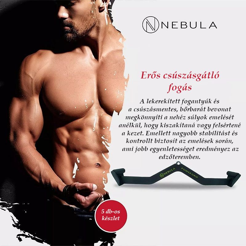 Nebula 5 darabos ergonomikus lehúzórúd készlet, kalapács markolattal, kondigépekhez - fekete