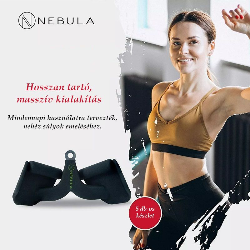 Nebula 5 darabos ergonomikus lehúzórúd készlet, kalapács markolattal, kondigépekhez - fekete