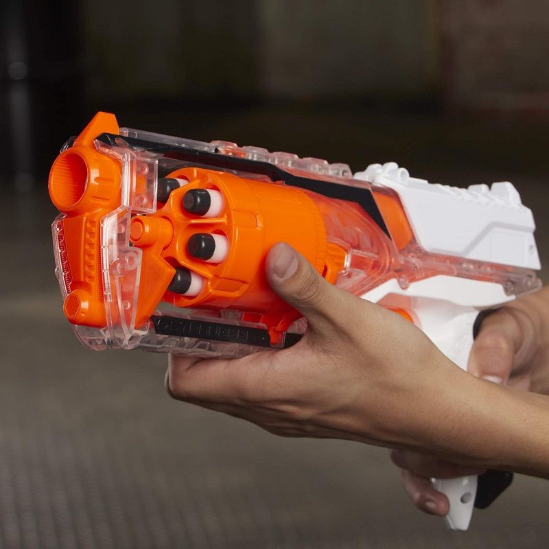 Hasbro Nerf N-Strike Elite Strongarm játék szivacslövő forgótáras fegyver, 6db lövedékkel - fehér (E5753) Hasbro Nerf N-Strike Elite Strongarm játék szivacslövő forgótáras fegyver, 6db lövedékkel - fehér (E5753)