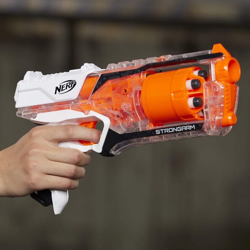 Hasbro Nerf N-Strike Elite Strongarm játék szivacslövő forgótáras fegyver, 6db lövedékkel - fehér (E5753) Hasbro Nerf N-Strike Elite Strongarm játék szivacslövő forgótáras fegyver, 6db lövedékkel - fehér (E5753)