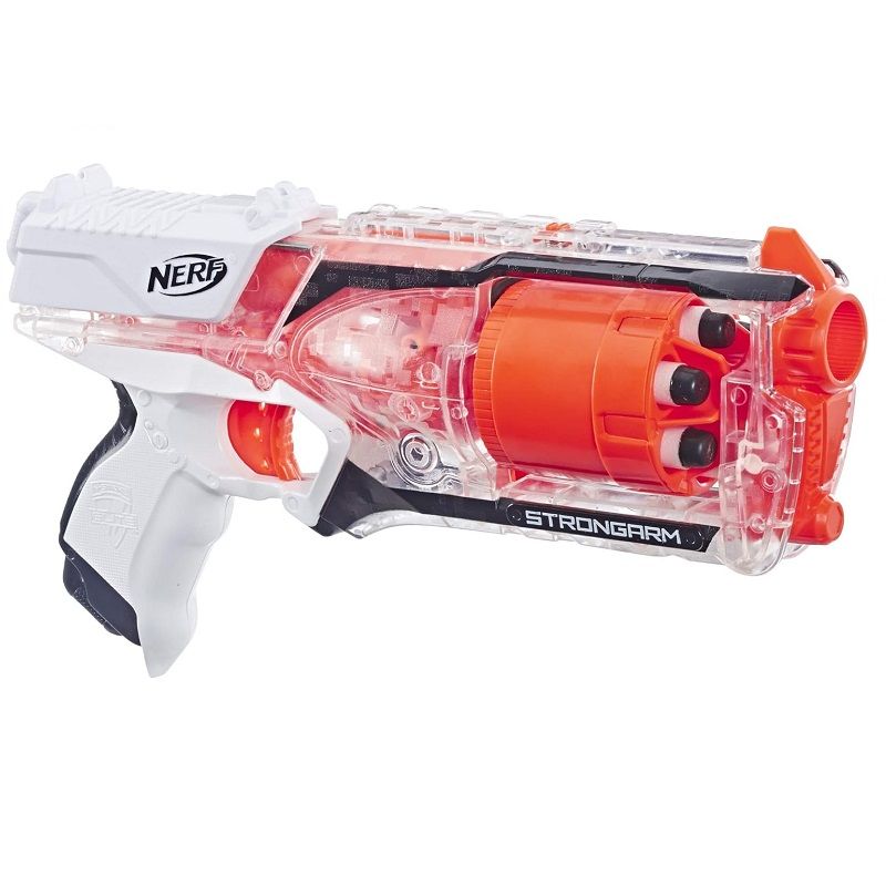 Hasbro Nerf N-Strike Elite Strongarm játék szivacslövő forgótáras fegyver, 6db lövedékkel - fehér (E5753) Hasbro Nerf N-Strike Elite Strongarm játék szivacslövő forgótáras fegyver, 6db lövedékkel - fehér (E5753)