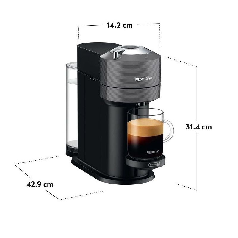 DeLonghi Nespresso Vertuo Next kapszulás kávéfőző, 1500Watt, 19bar, 1.1literes tartály - szürke (ENV120.GY)