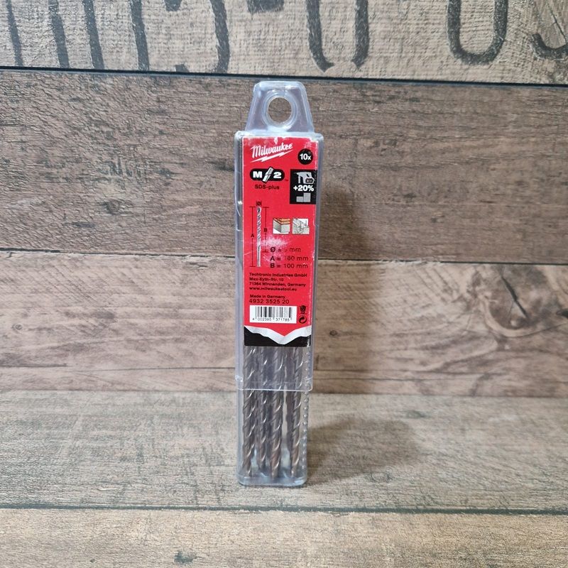 Milwaukee M2 SDS-Plus kétélű fúrószár, 5x160mm, 10 db (4932352520) Milwaukee M2 SDS-Plus kétélű fúrószár, 5x160mm, 10 db (4932352520)