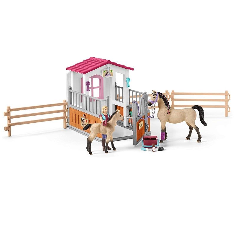 Schleich Istálló arab telivérrel, csikóval és gondozóval (42369) Schleich Istálló arab telivérrel, csikóval és gondozóval (42369)