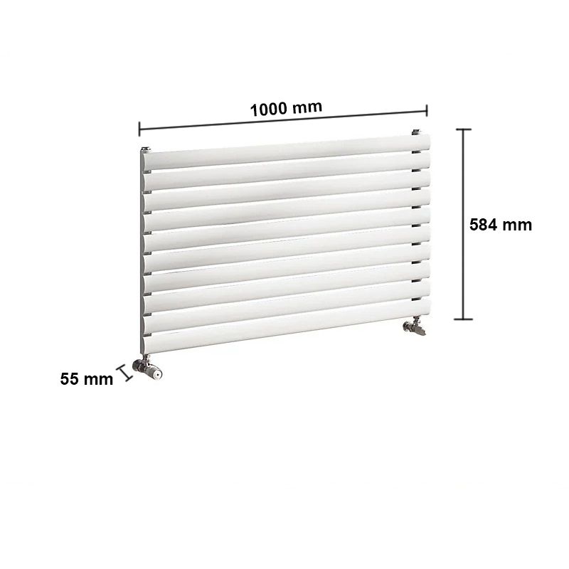 ETS 10257 vízszintes design radiátor, acél, 1000x584mm, 629W - fehér ETS 10257 vízszintes design radiátor, acél, 1000x584mm, 629W - fehér