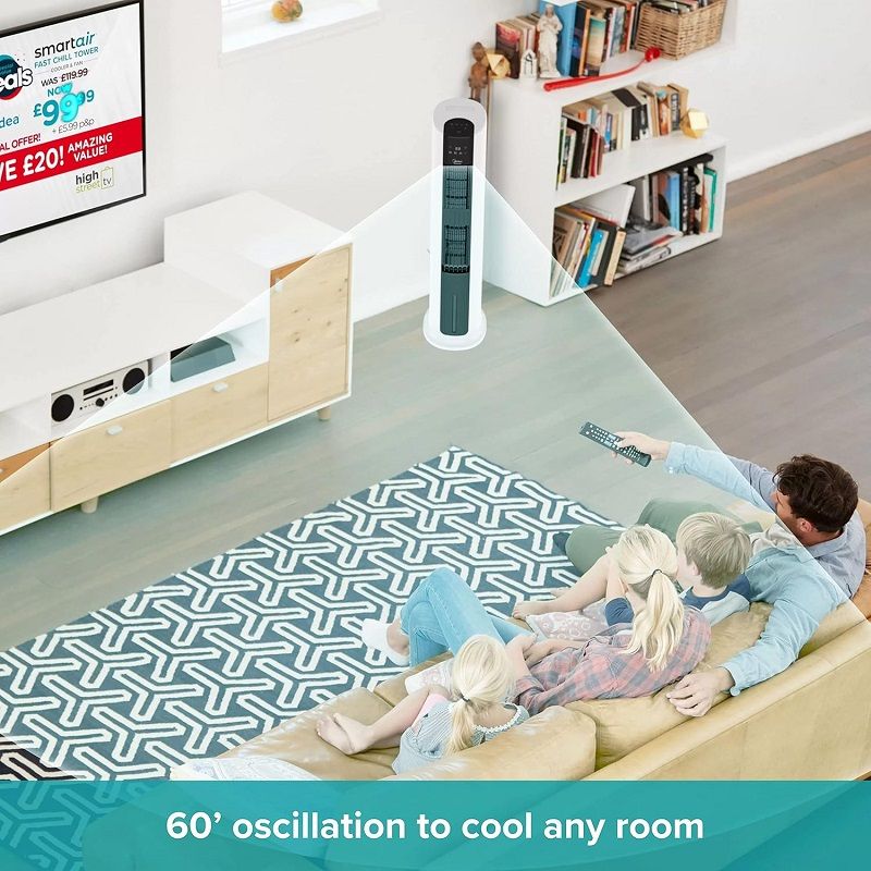 Midea AC120-19ARB toronyventilátor, párásító funkcióval, távirányítóval, 2db jégakkuval, 7lit, 65W, 105cm - fehér Midea AC120-19ARB toronyventilátor, párásító funkcióval, távirányítóval, 2db jégakkuval, 7lit, 65W, 105cm - fehér
