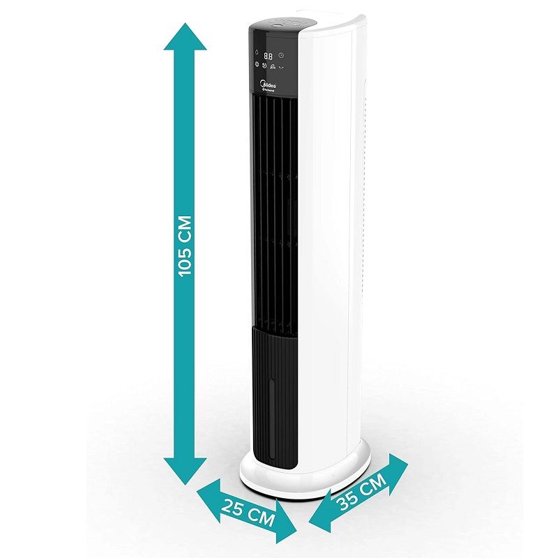 Midea AC120-19ARB toronyventilátor, párásító funkcióval, távirányítóval, 2db jégakkuval, 7lit, 65W, 105cm - fehér Midea AC120-19ARB toronyventilátor, párásító funkcióval, távirányítóval, 2db jégakkuval, 7lit, 65W, 105cm - fehér
