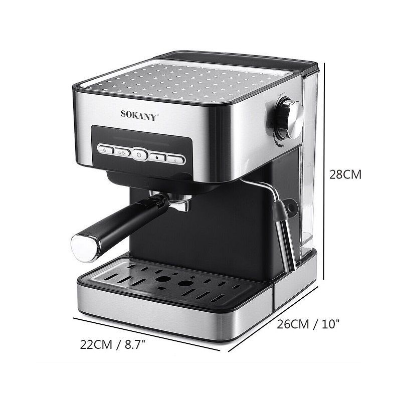 Sokany SK-6862 eszpresszógép, 850W, 15bar, 1,6 lit - rozsdamentes acél/fekete Sokany SK-6862 eszpresszógép, 850W, 15bar, 1,6 lit - rozsdamentes acél/fekete