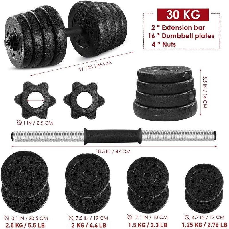 Besportble egykezes súlyzószett pár, 30kg Besportble egykezes súlyzószett pár, 30kg