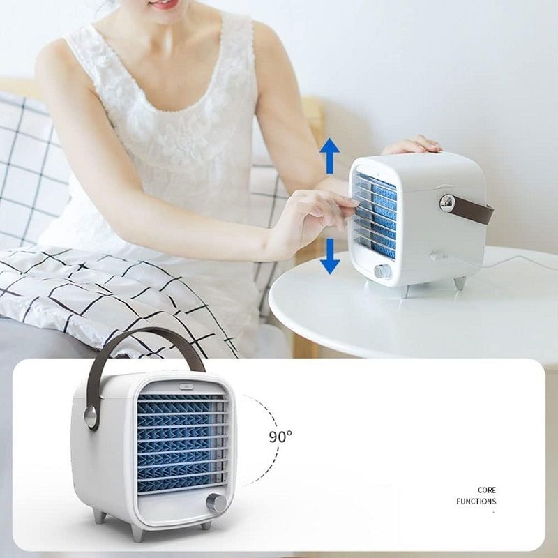 Blaux Classic asztali léghűtő, párásító funkcióval, led világítással, fogantyúval, 200ml, 4.5W - fehér Blaux Classic asztali léghűtő, párásító funkcióval, led világítással, fogantyúval, 200ml, 4.5W - fehér