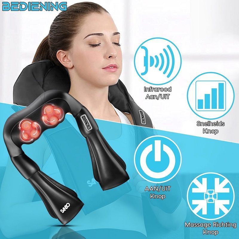 Sanbo WL30 Shiatsu akkumulátoros masszázspárna, melegítő funkcióval, 2600mAh, 24W